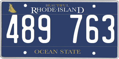 RI license plate 489763