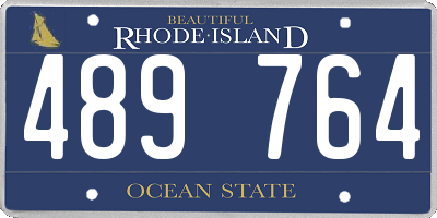 RI license plate 489764