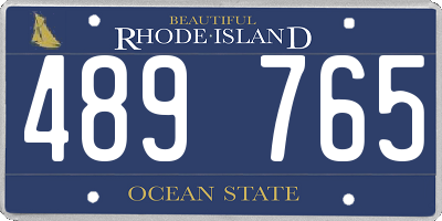 RI license plate 489765
