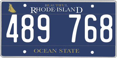 RI license plate 489768