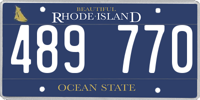 RI license plate 489770