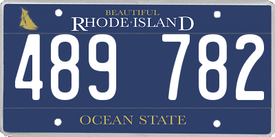 RI license plate 489782