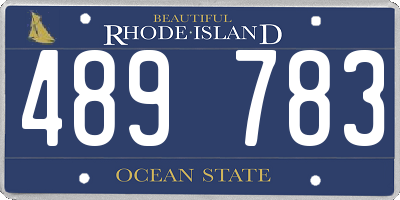RI license plate 489783
