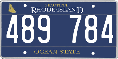 RI license plate 489784