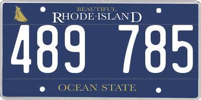 RI license plate 489785