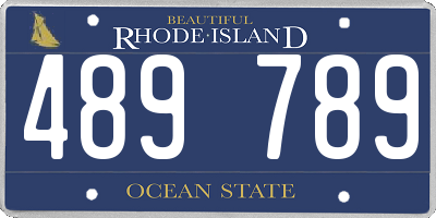 RI license plate 489789