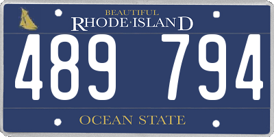 RI license plate 489794