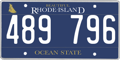 RI license plate 489796