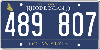 RI license plate 489807