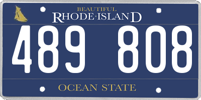 RI license plate 489808