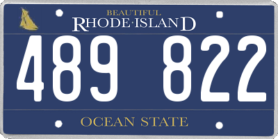 RI license plate 489822