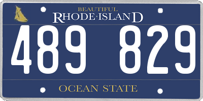 RI license plate 489829