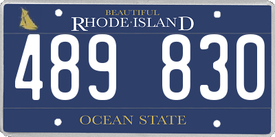 RI license plate 489830