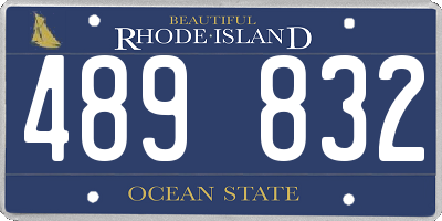 RI license plate 489832