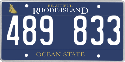RI license plate 489833