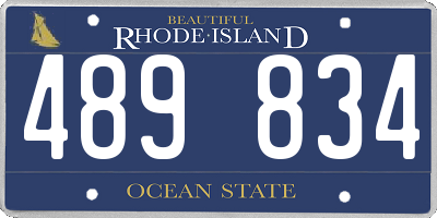 RI license plate 489834