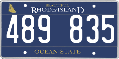 RI license plate 489835