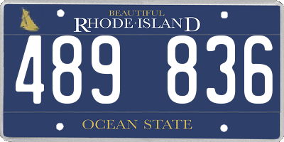 RI license plate 489836