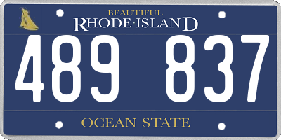 RI license plate 489837