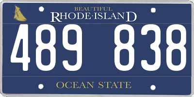 RI license plate 489838