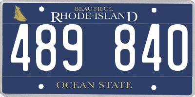 RI license plate 489840