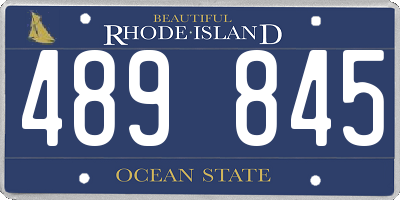 RI license plate 489845
