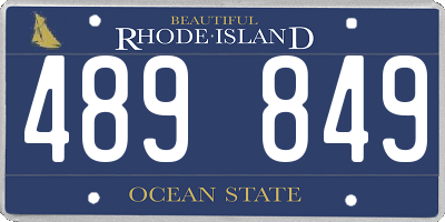 RI license plate 489849