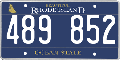 RI license plate 489852