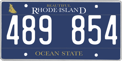 RI license plate 489854