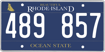 RI license plate 489857