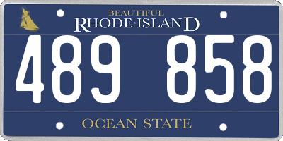 RI license plate 489858