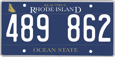 RI license plate 489862