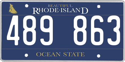 RI license plate 489863