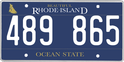 RI license plate 489865