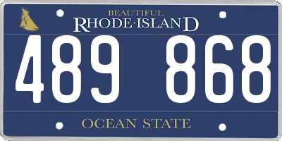 RI license plate 489868