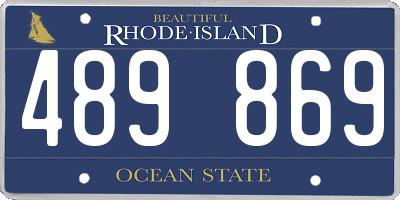 RI license plate 489869