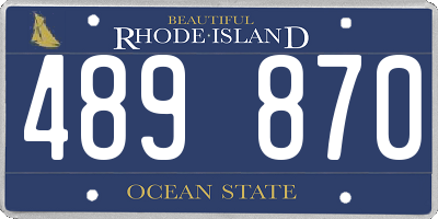 RI license plate 489870