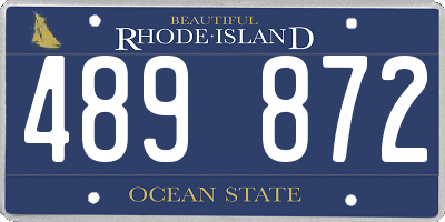 RI license plate 489872