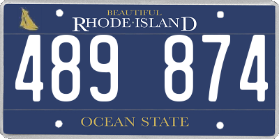 RI license plate 489874