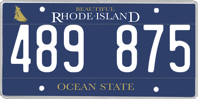 RI license plate 489875