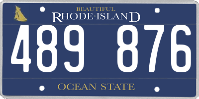 RI license plate 489876