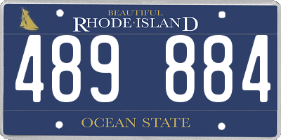 RI license plate 489884