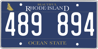RI license plate 489894