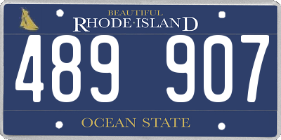 RI license plate 489907