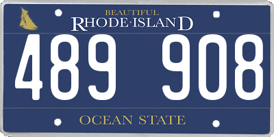 RI license plate 489908