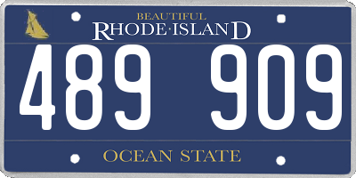 RI license plate 489909