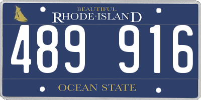 RI license plate 489916