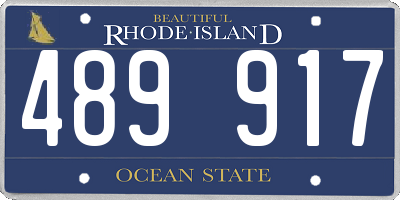 RI license plate 489917