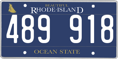RI license plate 489918