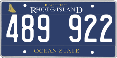 RI license plate 489922